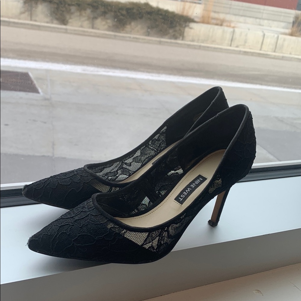 Nine West Black Lace Women's Heels